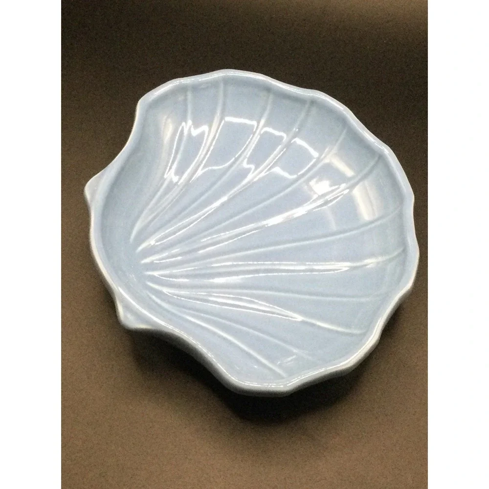 Vtg Pfaltzgraff Periwinkle Blue Clam Shell Dish/Trinket Dish - Made In USA